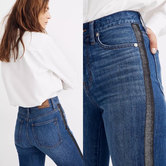 Madewell The Perfect Vintage Jean: Metallic Tuxedo Stripe Edition - Picture 2 of 10